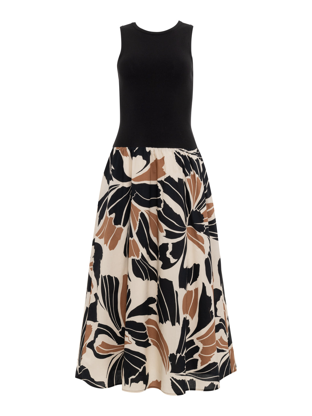 Sanctuary Clothing Everyday - SANDBAR MIX MEDIA MIDI DRESS LOTUS W/ BLACK
