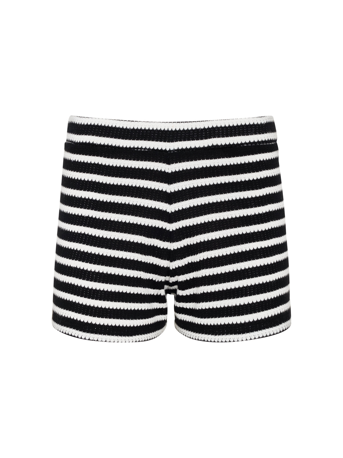 Sanctuary Clothing Customer Favorite - Textured Knit Short Black/Chalk Stripe