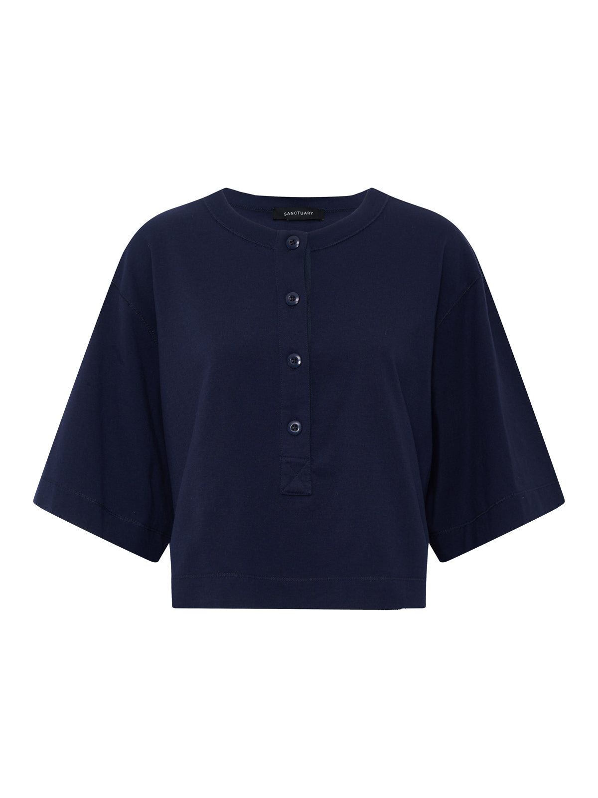 Sanctuary Clothing Latest - FREYA PLACKET TEE NAVY BLAZER