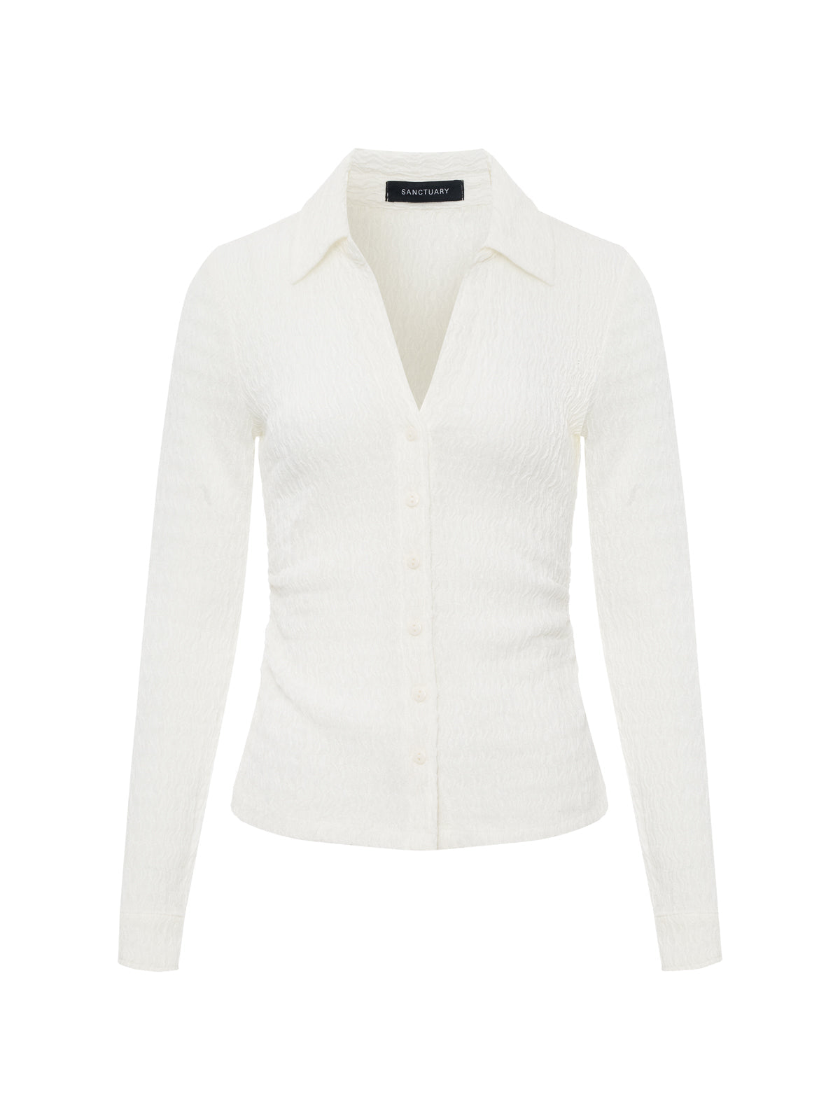 Sanctuary Clothing Sale - JUNO TEXTURED BUTTON FRONT CHALK