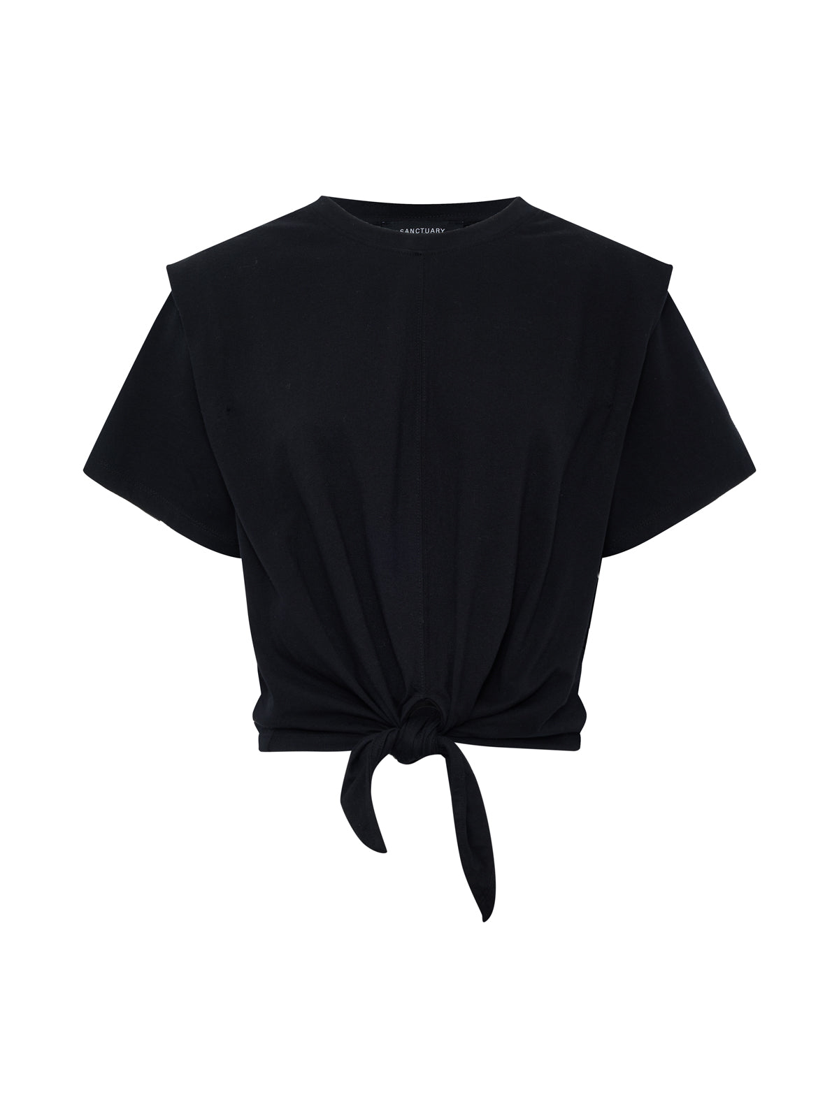 Sanctuary Clothing Hot Sale - GOOD TO GO TIE FRONT TEE BLACK