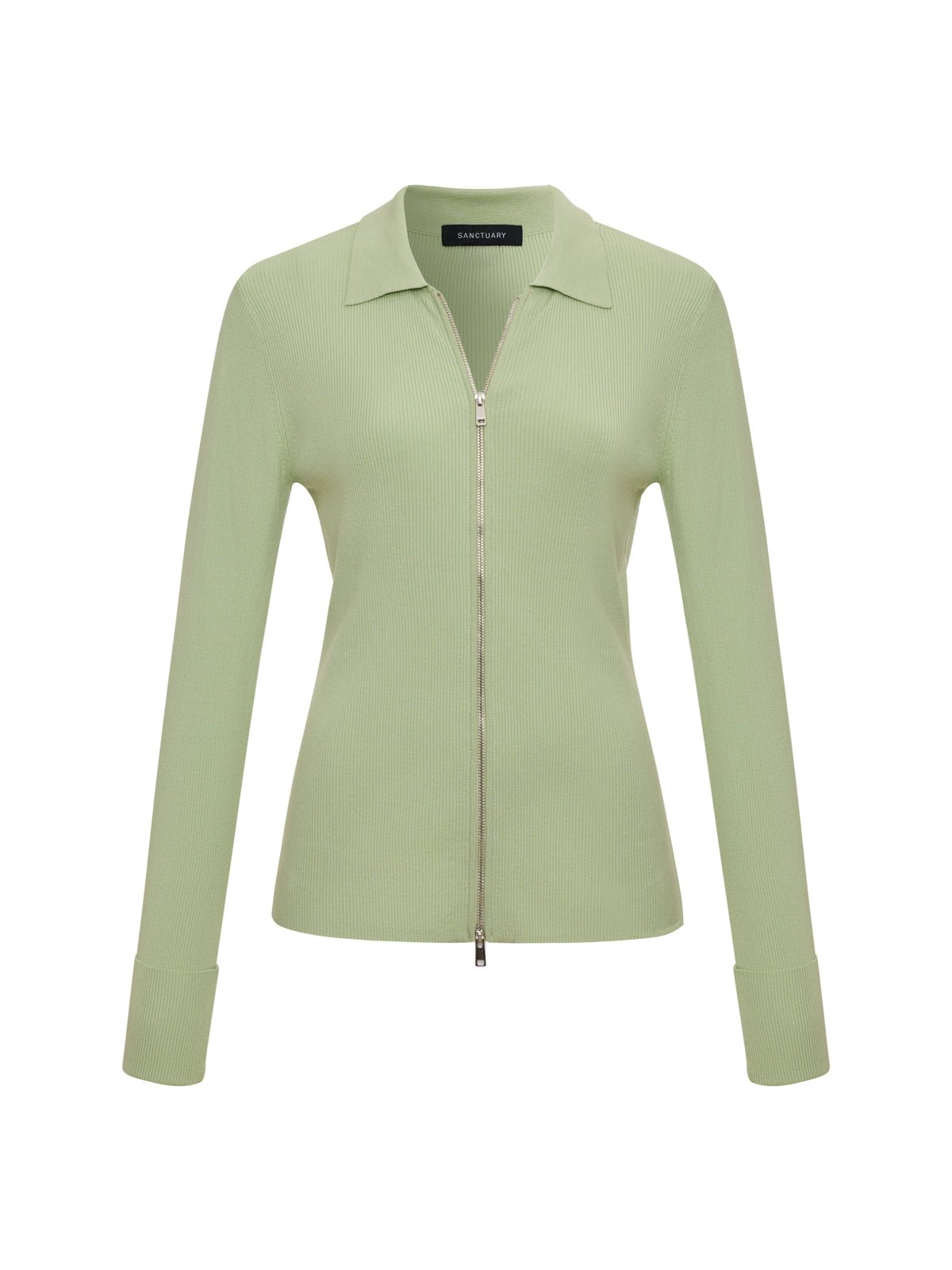 Sanctuary Clothing Exclusive - ONLY YOURS RIBBED ZIP SWEATER DETOX GREEN