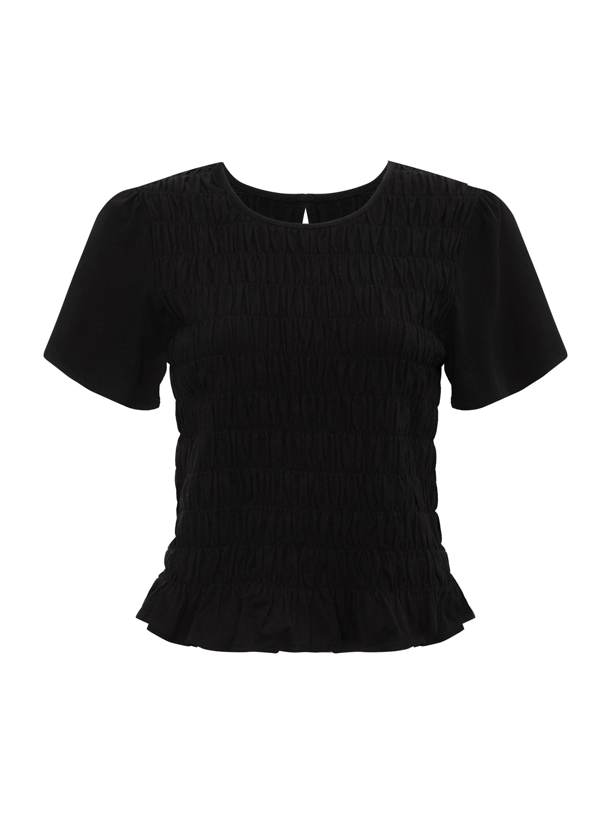 Sanctuary Clothing Everyday - BETTER TOGETHER SMOCKED TOP BLACK
