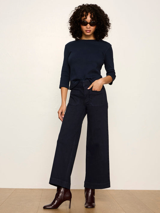 Sanctuary Clothing Discount - Chelsea Wide Leg Jean Navy Blazer