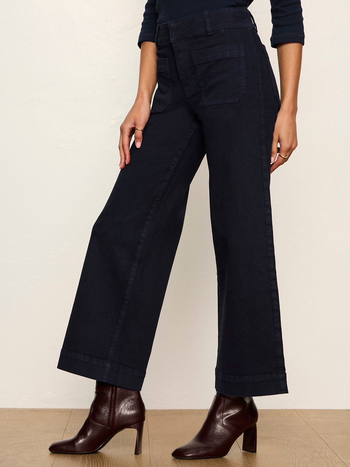Sanctuary Clothing Discount - Chelsea Wide Leg Jean Navy Blazer