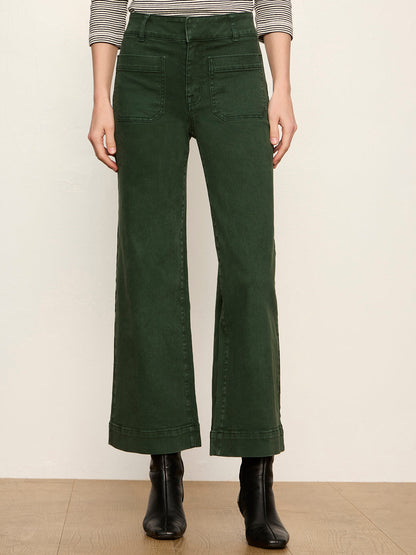 Sanctuary Clothing Featured - Chelsea Wide Leg Jean Washed Forest
