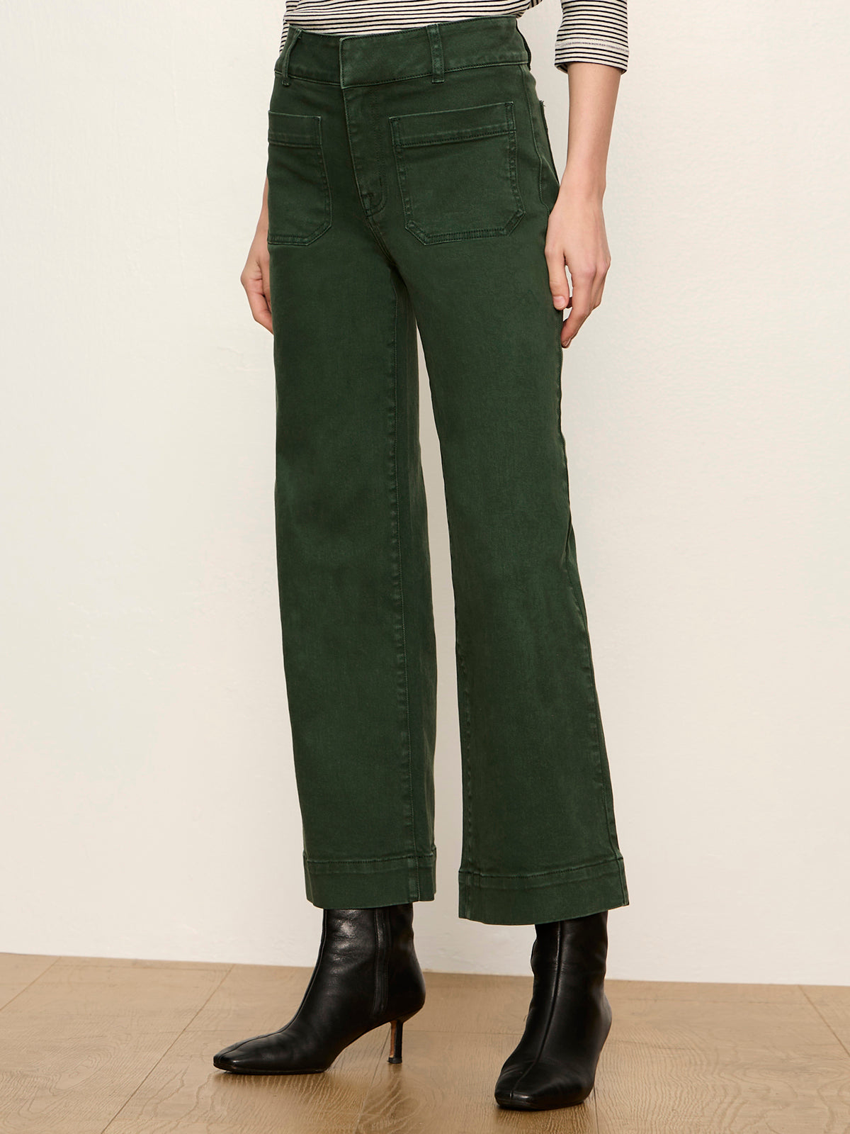 Sanctuary Clothing Featured - Chelsea Wide Leg Jean Washed Forest