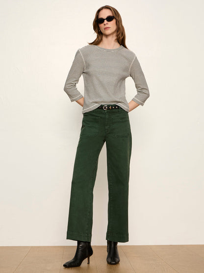 Sanctuary Clothing Featured - Chelsea Wide Leg Jean Washed Forest