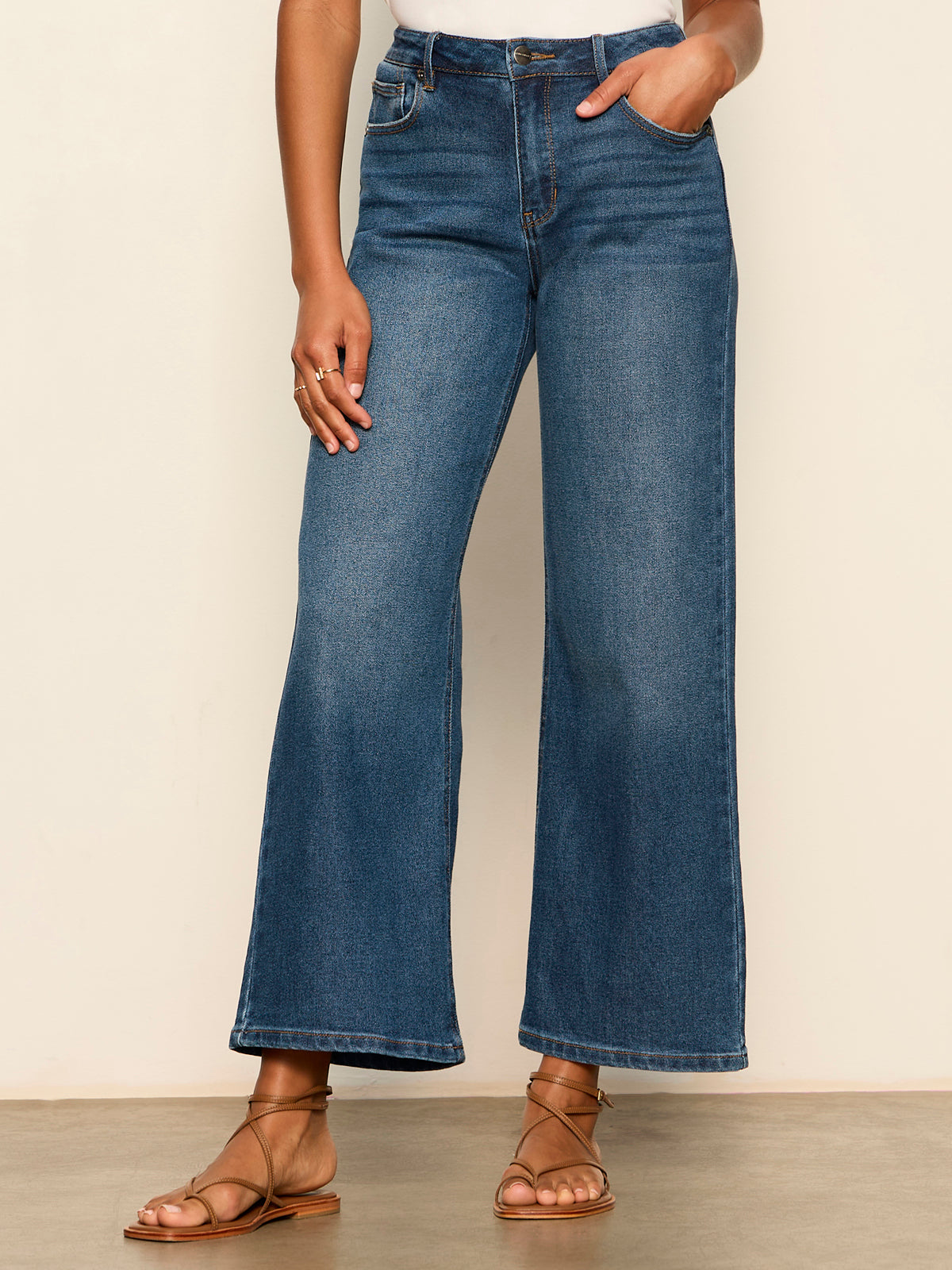 Sanctuary Clothing Top Pick - Ekara Slim Wide dark blue wash