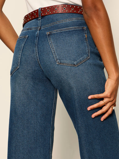 Sanctuary Clothing Top Pick - Ekara Slim Wide dark blue wash