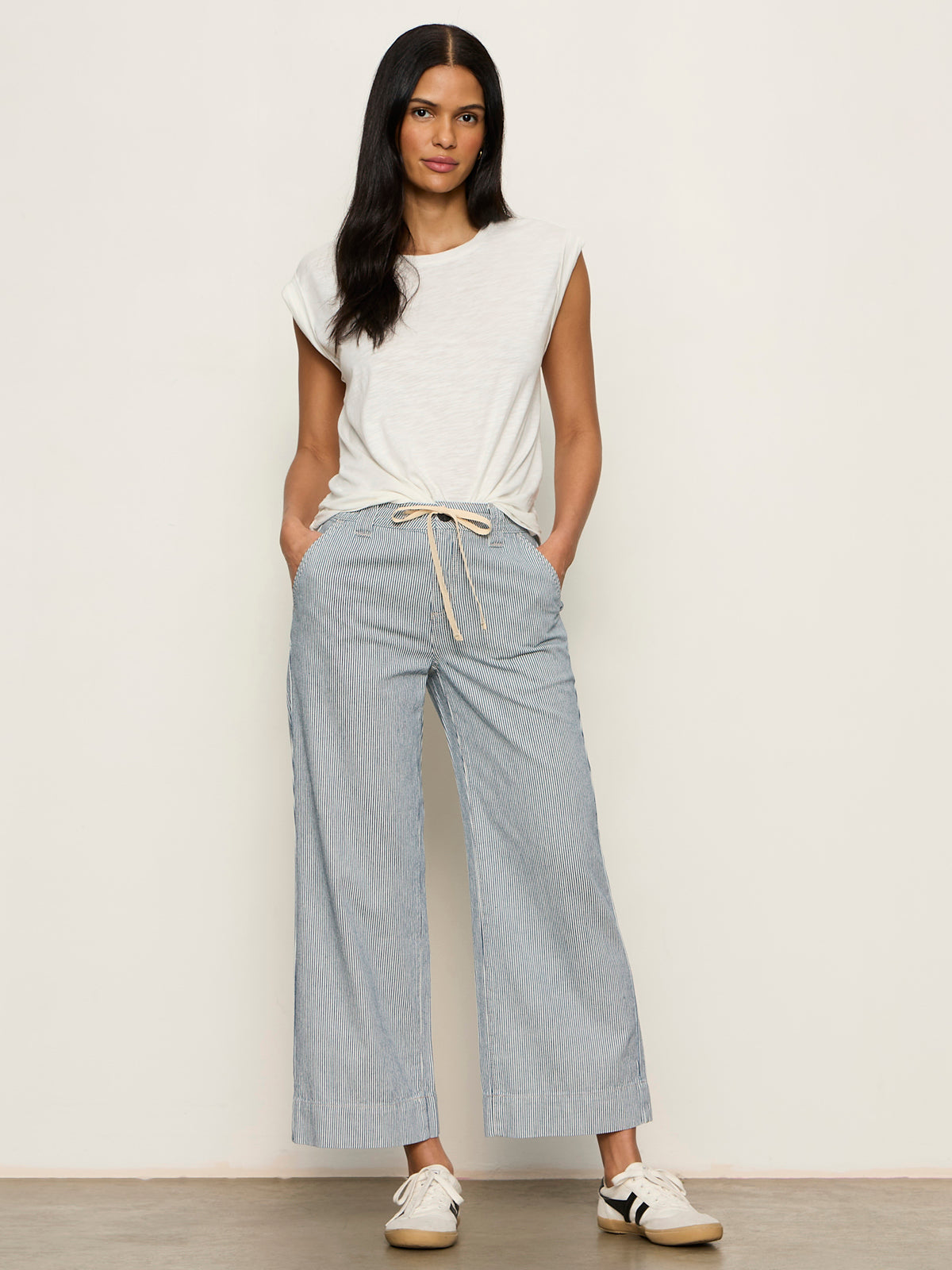 Sanctuary Clothing Exclusive - LILY STRIPE CROPPED PANT YACHT STRIPE