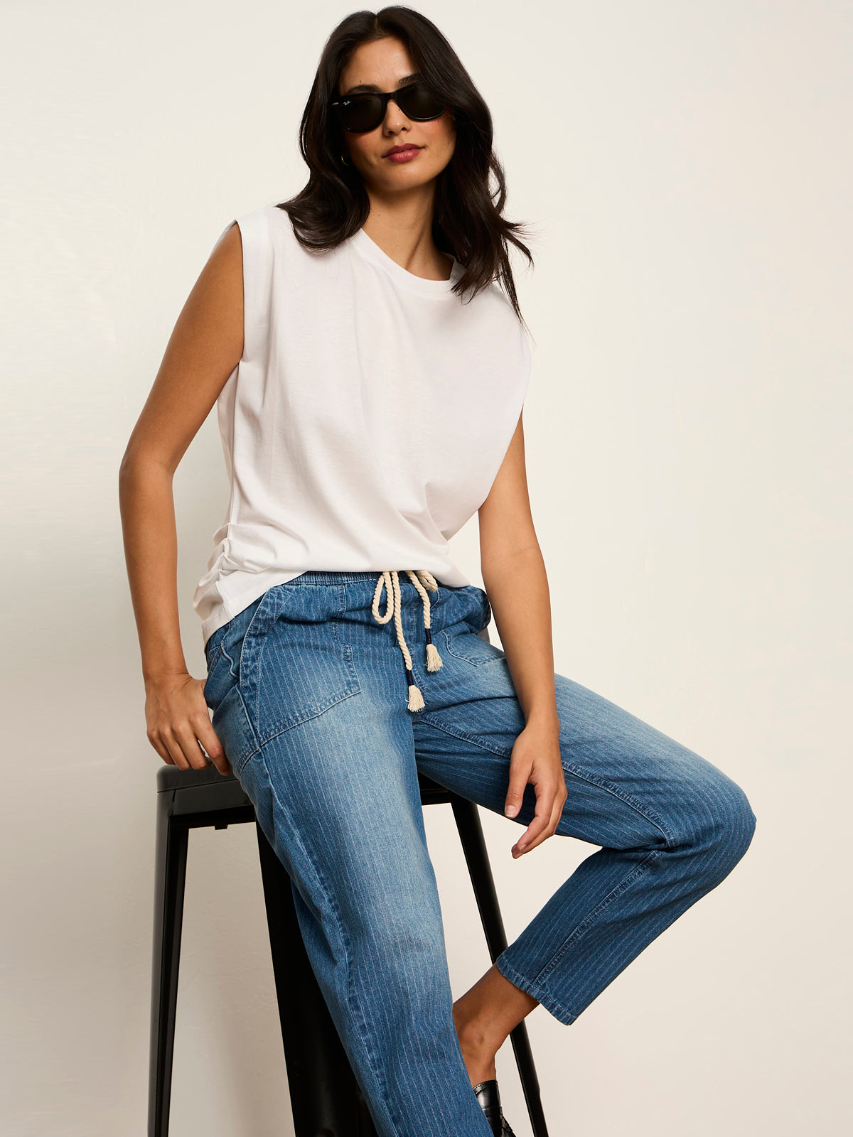 Sanctuary Clothing Trending - STELLA SOFT BARREL RAILROAD STRIPE