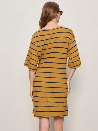 Sanctuary Clothing Best Seller - EASIER TOGETHER TIE KNIT DRESS CUMIN/BLACK STRIPE