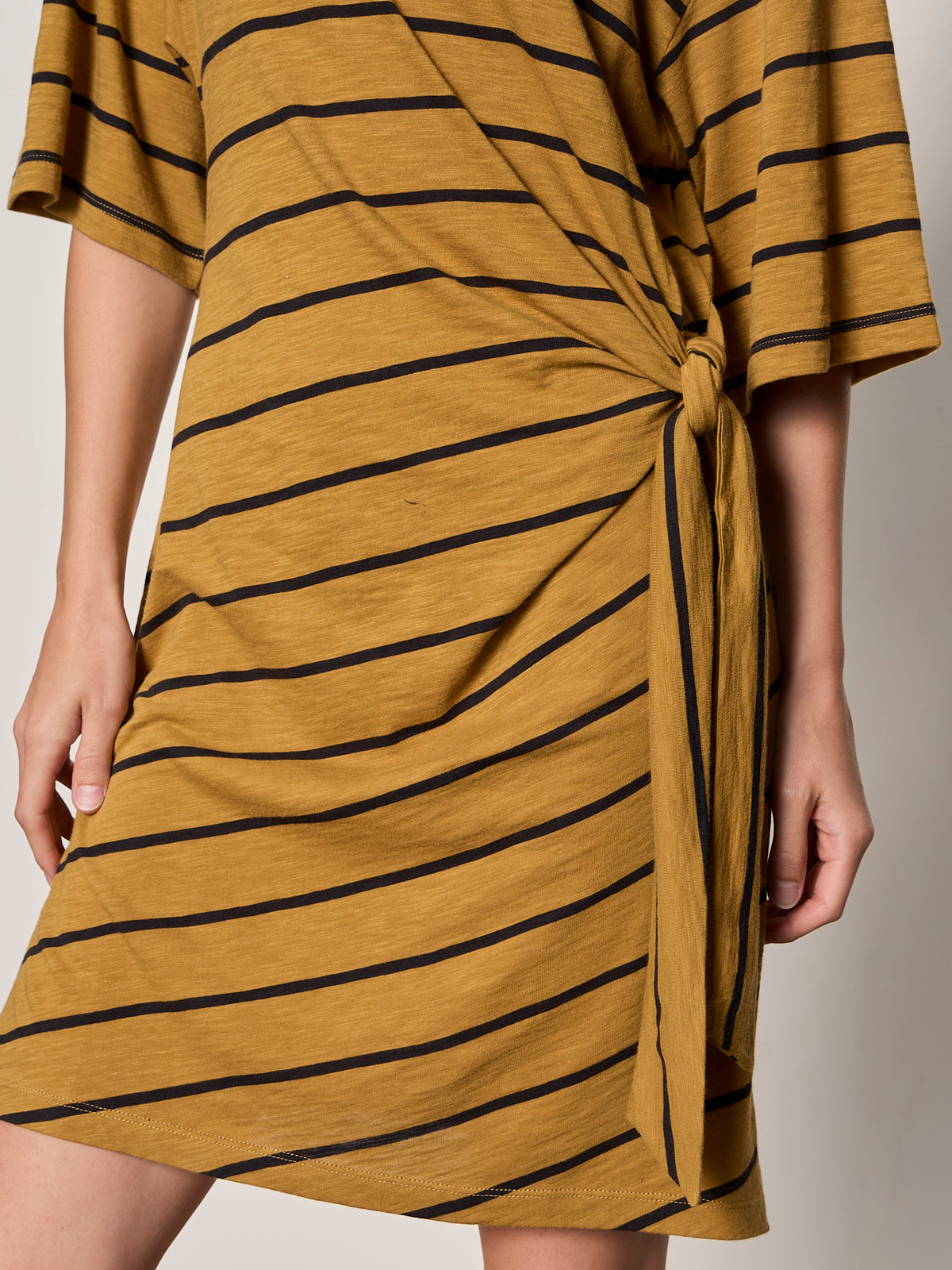 Sanctuary Clothing Best Seller - EASIER TOGETHER TIE KNIT DRESS CUMIN/BLACK STRIPE