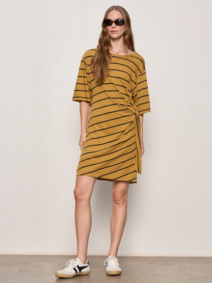 Sanctuary Clothing Best Seller - EASIER TOGETHER TIE KNIT DRESS CUMIN/BLACK STRIPE