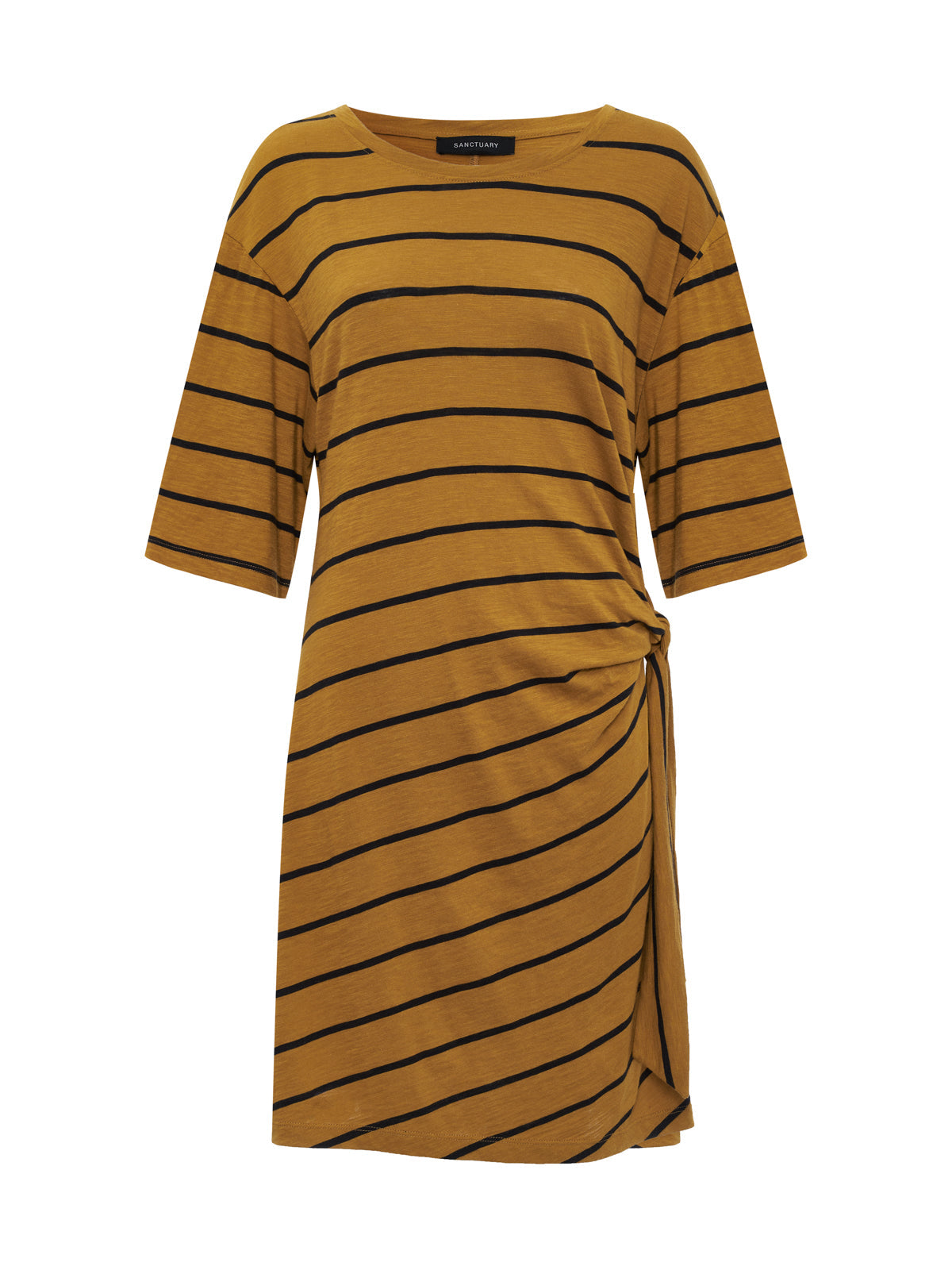 Sanctuary Clothing Best Seller - EASIER TOGETHER TIE KNIT DRESS CUMIN/BLACK STRIPE
