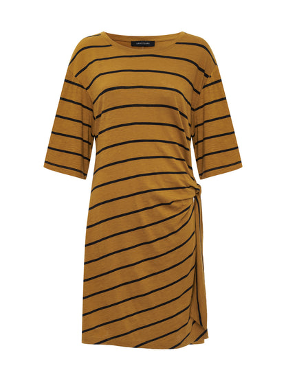 Sanctuary Clothing Best Seller - EASIER TOGETHER TIE KNIT DRESS CUMIN/BLACK STRIPE