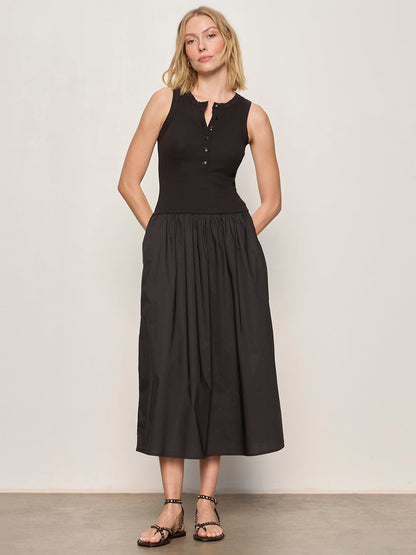 Sanctuary Clothing Trending - BREAKAWAY MIX MEDIA MIDI DRESS BLACK