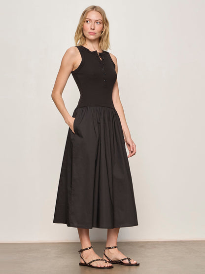 Sanctuary Clothing Trending - BREAKAWAY MIX MEDIA MIDI DRESS BLACK