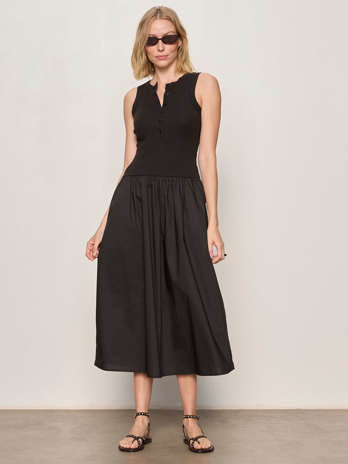 Sanctuary Clothing Trending - BREAKAWAY MIX MEDIA MIDI DRESS BLACK