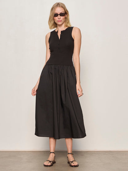 Sanctuary Clothing Trending - BREAKAWAY MIX MEDIA MIDI DRESS BLACK