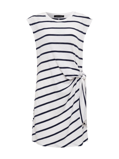 Sanctuary Clothing Value - SIDE TIE T-SHIRT DRESS WHITE/NAVY STRIPE