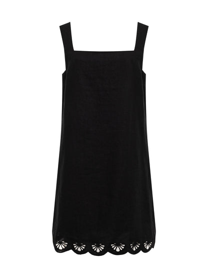 Sanctuary Clothing Quality - ALMOST THERE LINEN DRESS BLACK