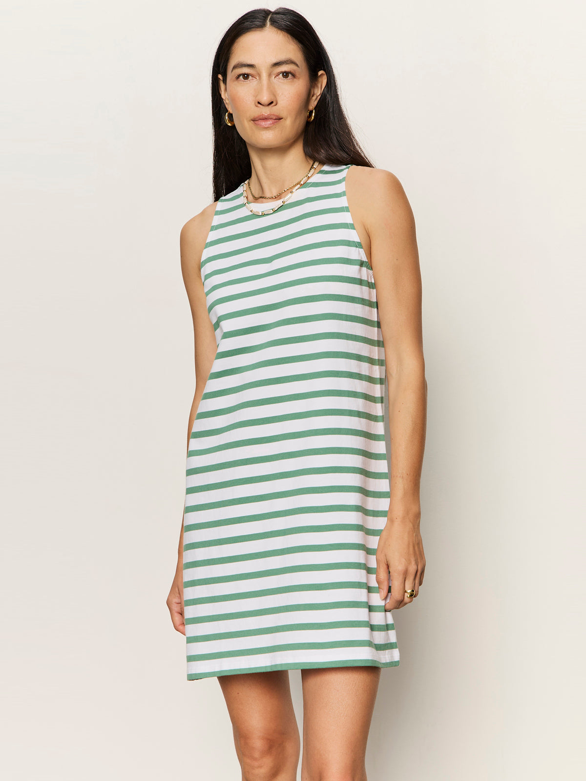 Sanctuary Clothing Quality - ON THE YACHT SHIFT DRESS GREEN JUICE / WHITE STRIPE