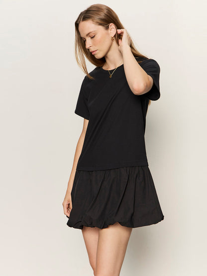 Sanctuary Clothing Quality - FOR KEEPS BUBBLE TSHIRT DRESS BLACK