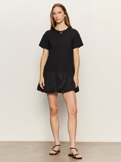 Sanctuary Clothing Quality - FOR KEEPS BUBBLE TSHIRT DRESS BLACK