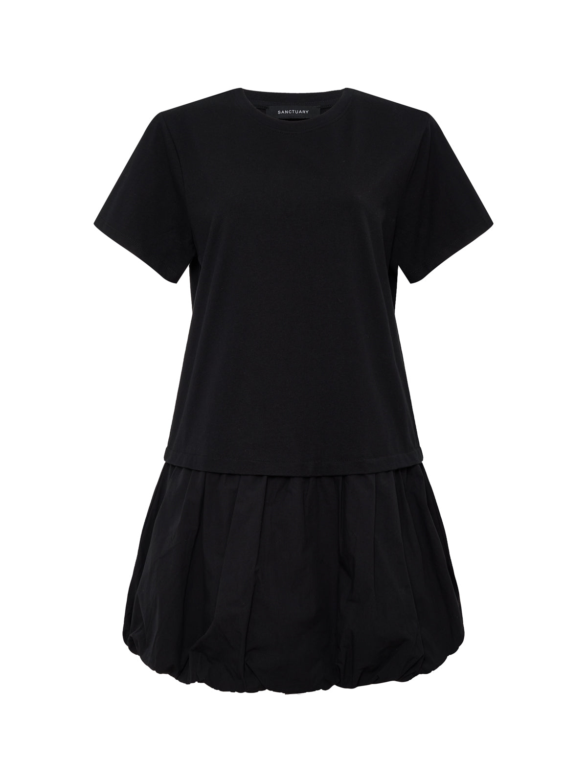 Sanctuary Clothing Quality - FOR KEEPS BUBBLE TSHIRT DRESS BLACK