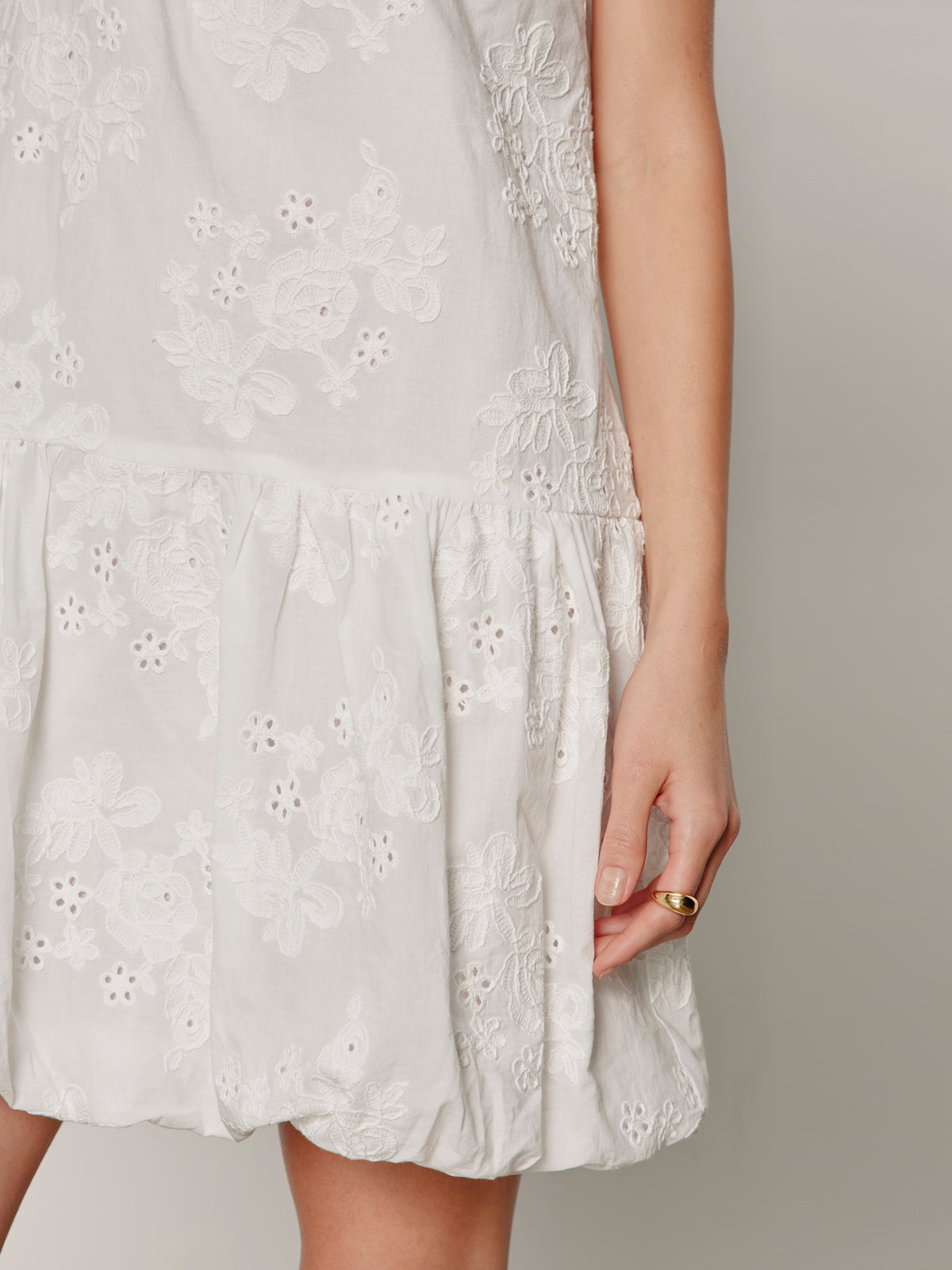 Sanctuary Clothing Featured - GARDEN EYELET BUBBLE DRESS WHITE
