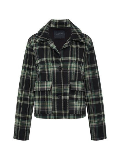 Sanctuary Clothing Premium - Avid Plaid Jacket Evergreen Plaid