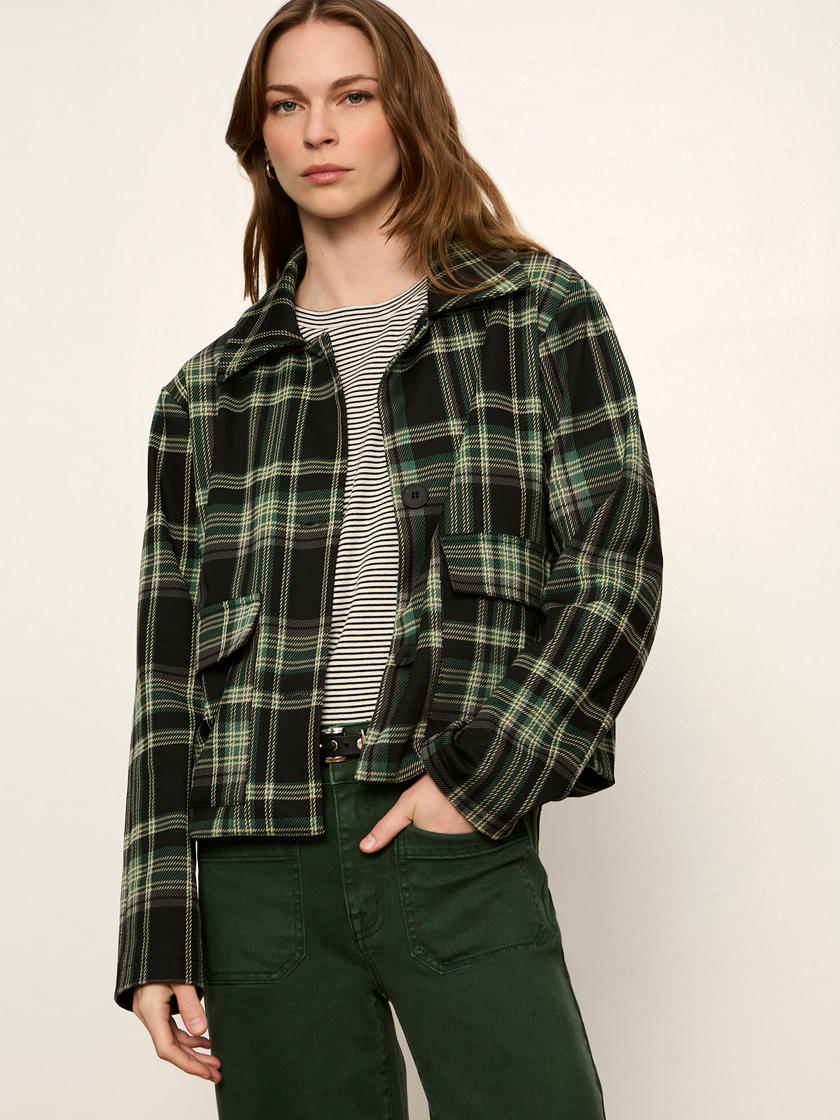 Sanctuary Clothing Premium - Avid Plaid Jacket Evergreen Plaid