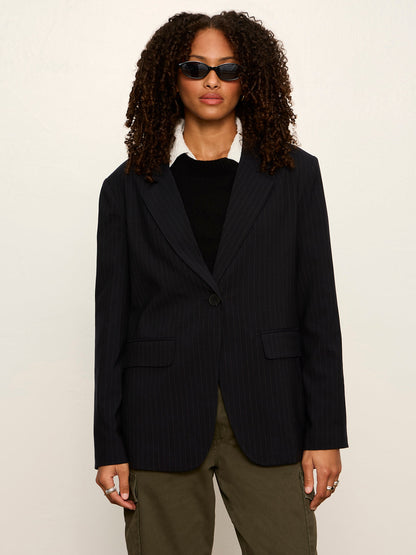 Sanctuary Clothing Hot Sale - Maci Blazer Navy Pinstripe