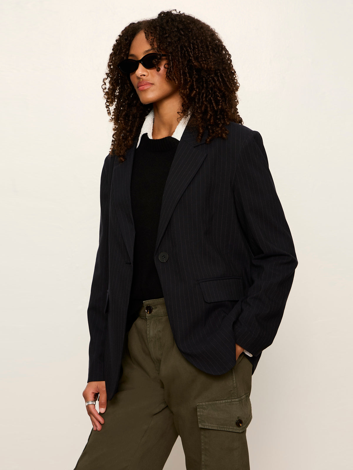 Sanctuary Clothing Hot Sale - Maci Blazer Navy Pinstripe