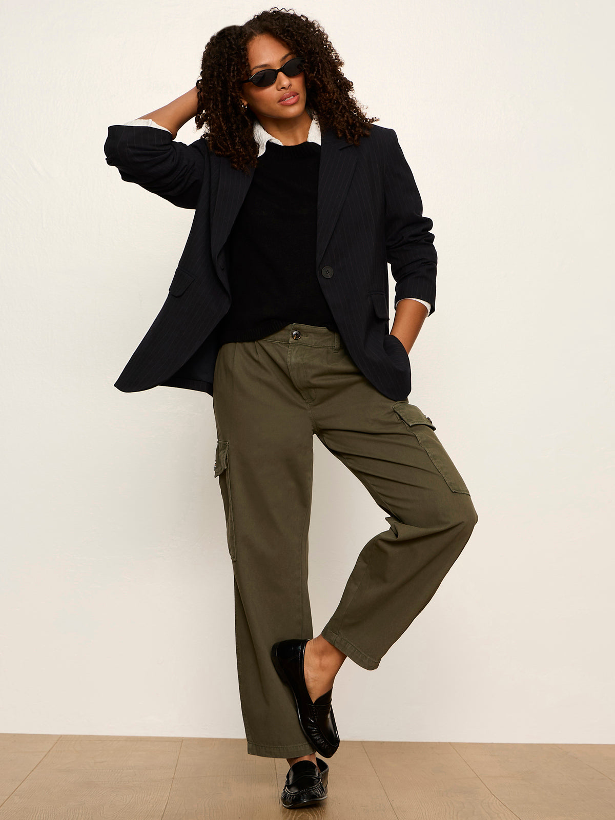 Sanctuary Clothing Hot Sale - Maci Blazer Navy Pinstripe