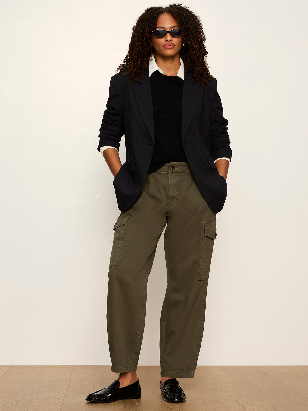 Sanctuary Clothing Hot Sale - Maci Blazer Navy Pinstripe