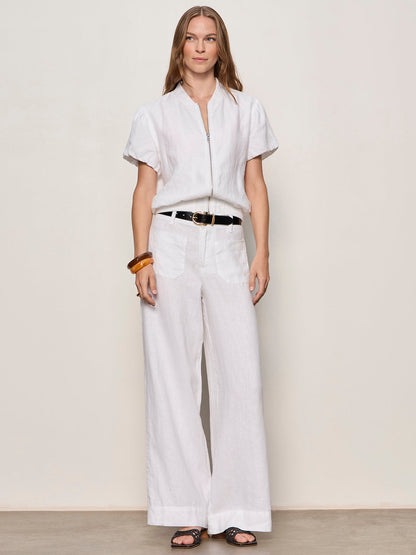 Sanctuary Clothing Trusted - EVERLY LINEN BOMBER WHITE