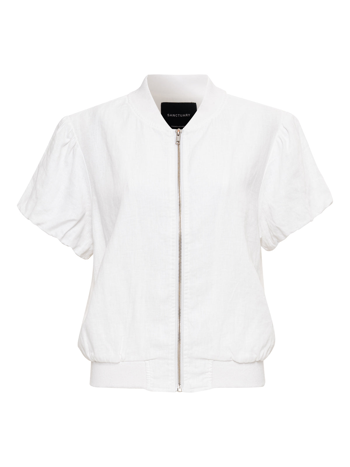 Sanctuary Clothing Trusted - EVERLY LINEN BOMBER WHITE
