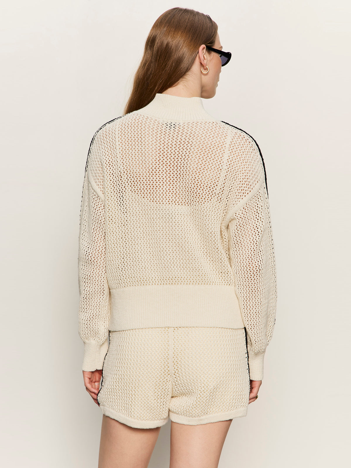 Sanctuary Clothing Essential - Open Stitch Track Jacket Collagen/Black