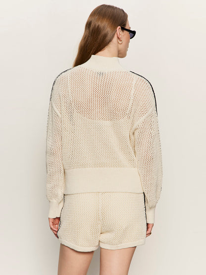 Sanctuary Clothing Essential - Open Stitch Track Jacket Collagen/Black
