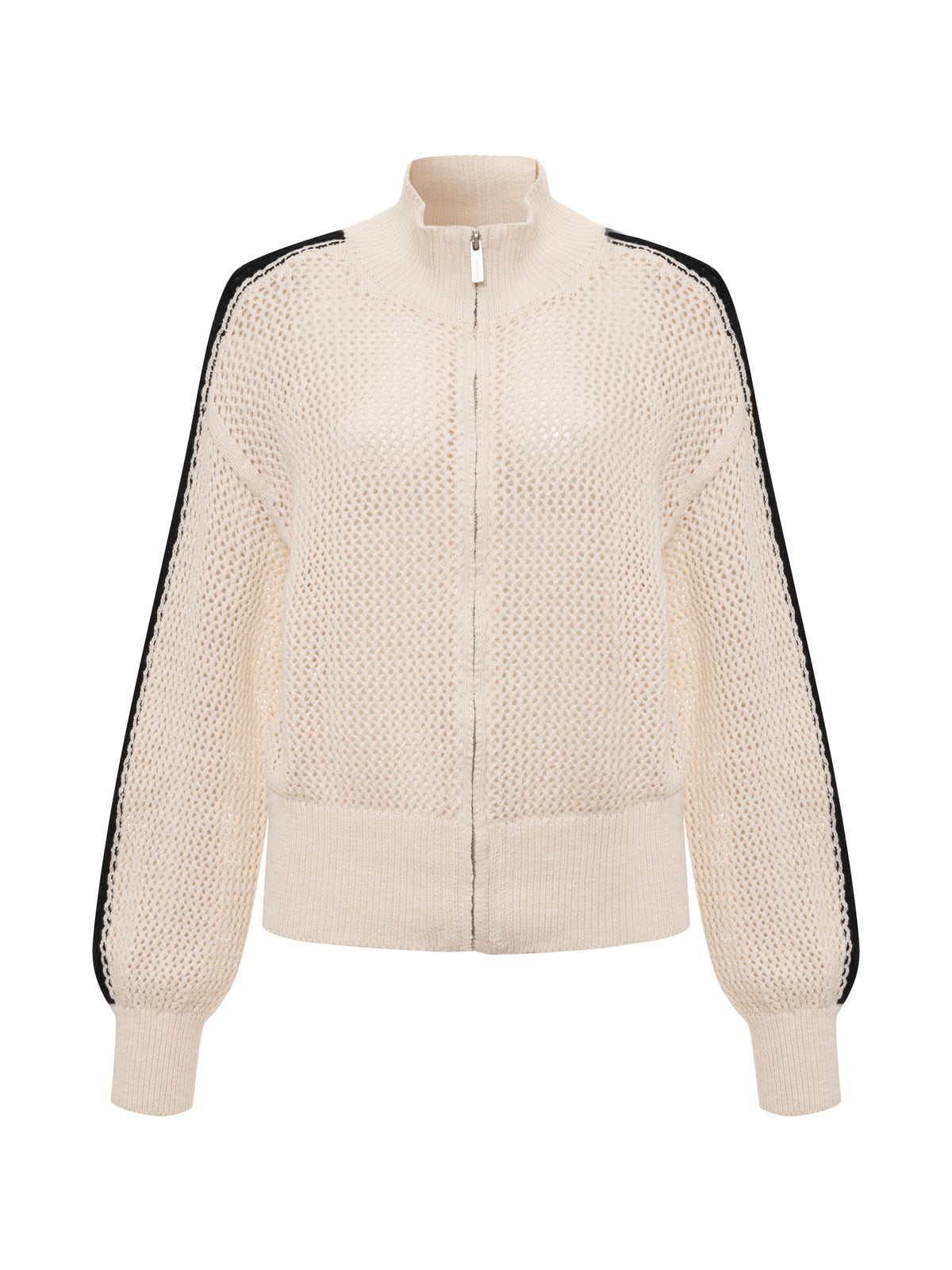 Sanctuary Clothing Essential - Open Stitch Track Jacket Collagen/Black