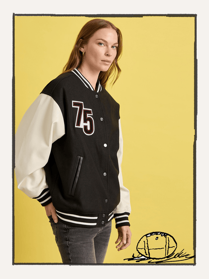 Sanctuary Clothing Hot Sale - 75 VARSITY JACKET BLACK/WHITE