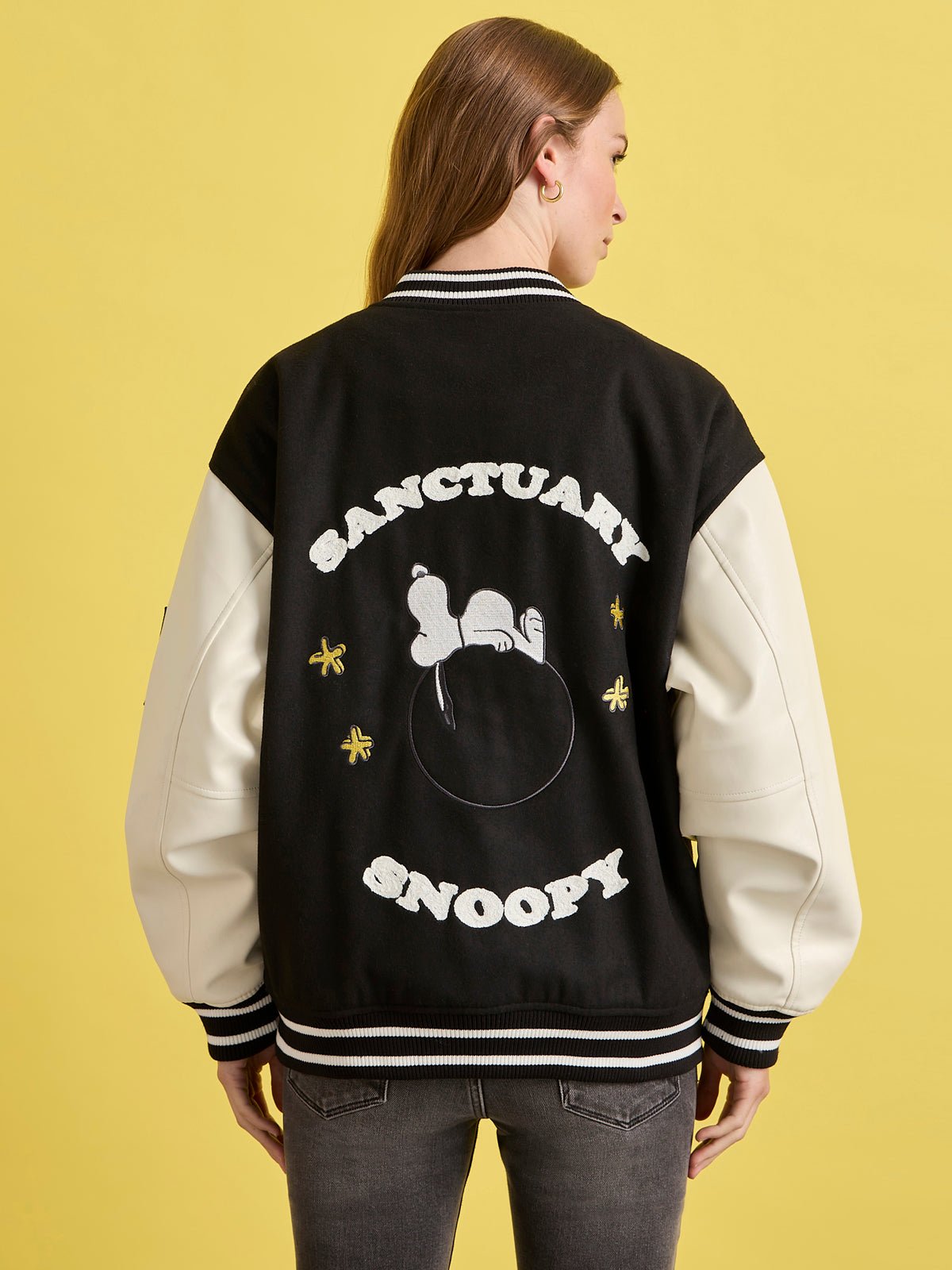 Sanctuary Clothing Hot Sale - 75 VARSITY JACKET BLACK/WHITE