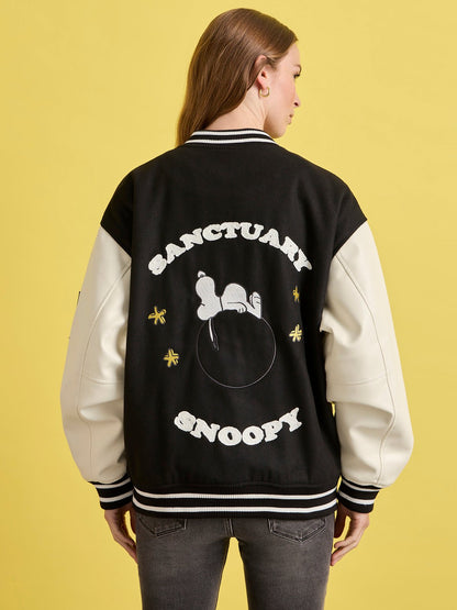 Sanctuary Clothing Hot Sale - 75 VARSITY JACKET BLACK/WHITE