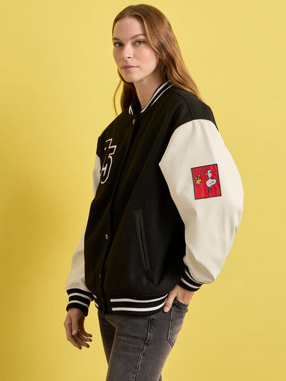 Sanctuary Clothing Hot Sale - 75 VARSITY JACKET BLACK/WHITE