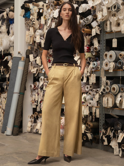 Sanctuary Clothing Best Seller - REESE WIDE LEG TROUSER KHAKI