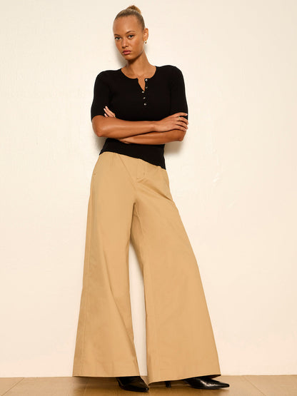 Sanctuary Clothing Best Seller - REESE WIDE LEG TROUSER KHAKI