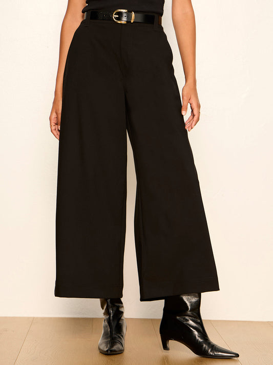 Sanctuary Clothing Top Pick - ELOISE ULTRA WIDE LEG CROP BLACK